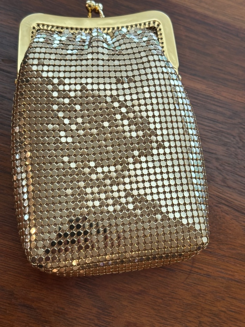 Amanda Smith Cigarette Case Gold Mesh Clutch Bag Vintage like new